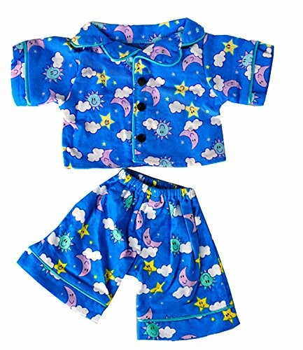 Blue pajamas set with moon and stars pattern