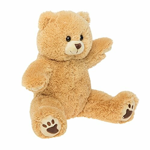 Soft brown teddy bear with paw print details.