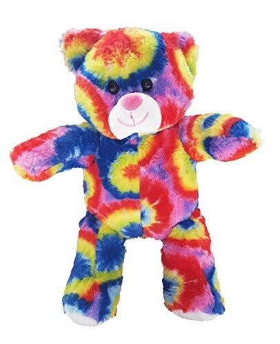 Colorful tie-dye teddy bear plush toy