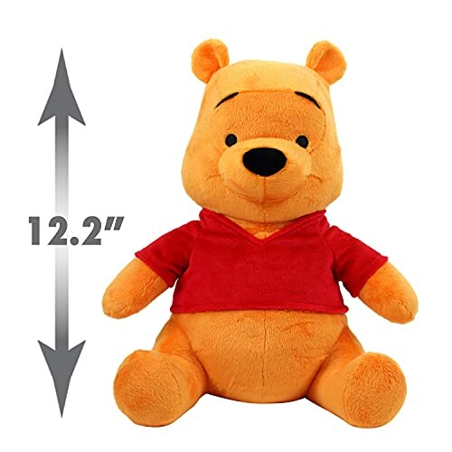 Winnie the Pooh plush toy sitting, 12.2 inches tall